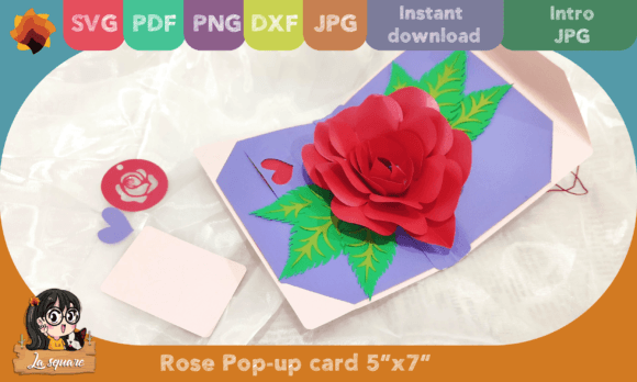 3D Pop-up Rose Greeting Card: 3D SVG & Paper Flowers