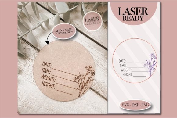 Baby Announcement Photo Prop SVG: Laser Cutting & Cards Ready
