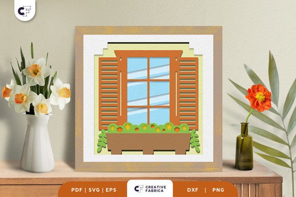 Balcony with Flowers 3D SVG for Floral Compositions
