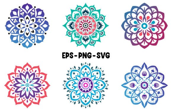 Colorful Abstract Mandala Vector Graphics & Illustrations Bundle