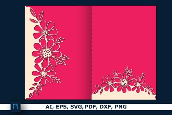 Cricut Floral Wedding Card Bundle SVG: Laser Cutting & Cards