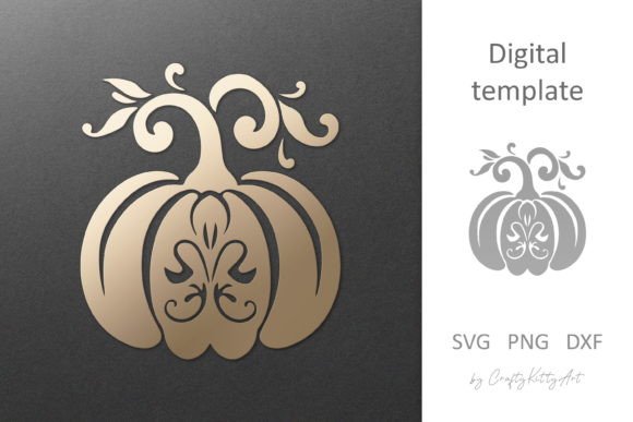 Decorative Floral Pumpkin SVG Cut File for Laser Cutting & Autumn