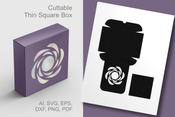 Duplicate Floral Form – Square Box 3D SVG