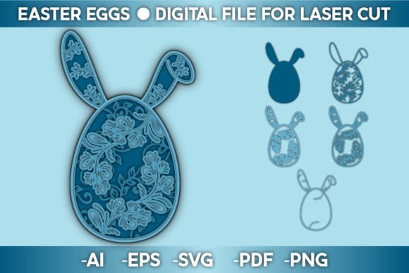Easter Egg Floral Design SVG Paper Cut: Laser Cutting for Spring Branding