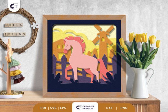 Floral Foal 3D SVG: Seasons-Ready Paper Cut Art