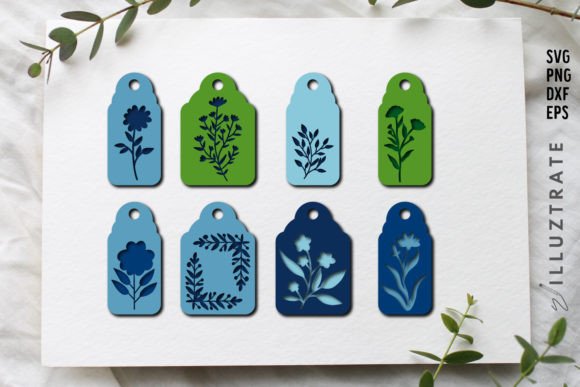 Floral Gift Tag SVG Cut Files Flower