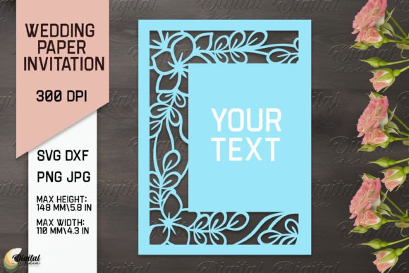 Floral Paper Cut SVG for Laser Cutting & Wedding