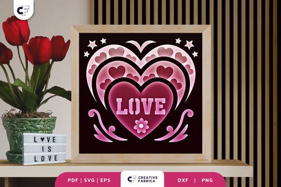 Floral Valentines Heart 3D SVG for Valentine S Day