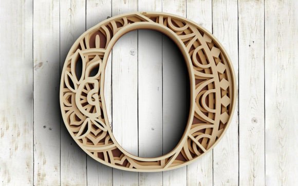Layered Floral Alphabet Letter O for Laser Cutting & Shadow Boxes