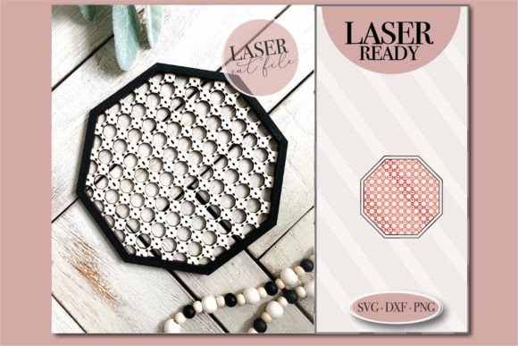 Octagon, Rattan Frame SVG for Laser Cutting & Stands