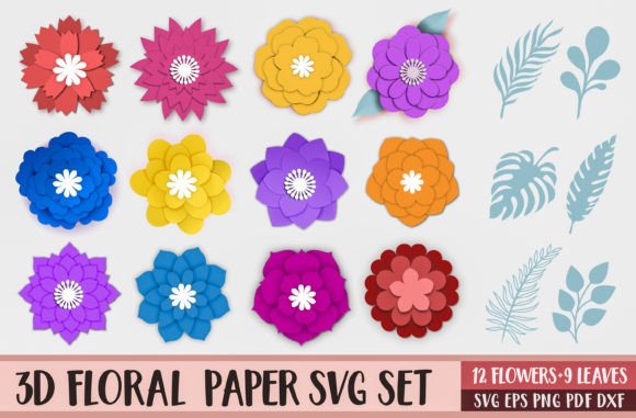 Small Paper Flower Templates SVG: Graphics for Crafts Projects