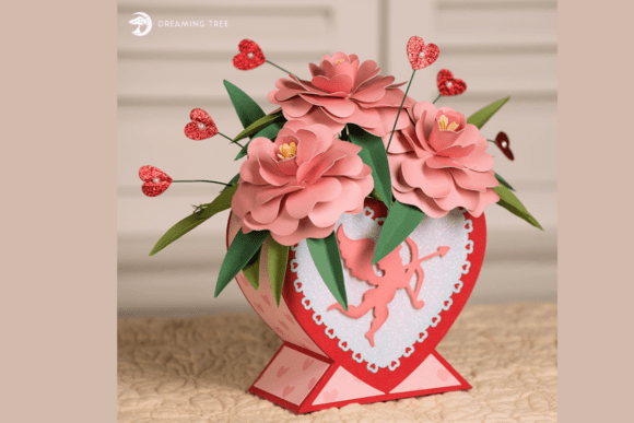 Sweetheart Camellia Bouquet: 3D SVG Centerpieces