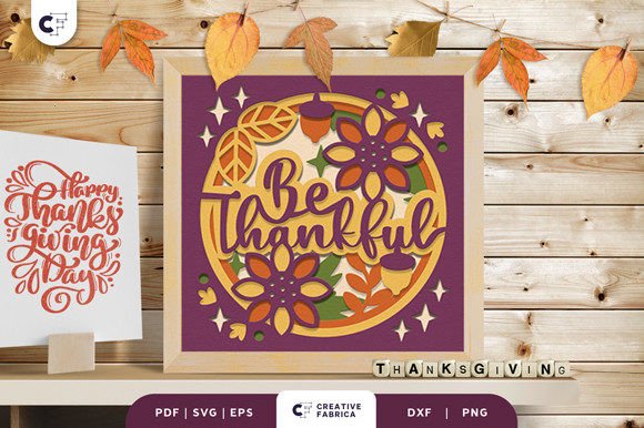Thanksgiving Leaves 3D SVG Shadow Box