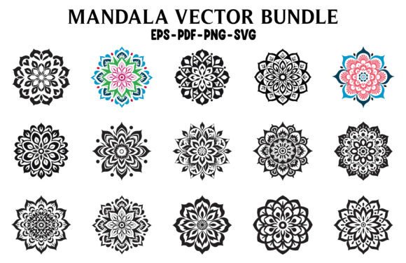 Vintage Circle Mandala Art Graphics & Illustrations Bundle