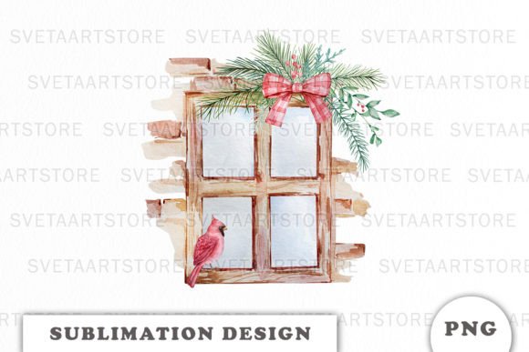 Watercolor Christmas Window Sublimation Graphics Review